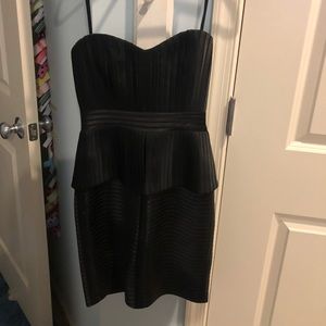 BCBGMAXAZRIA Black Karina Strapless Satin Dress
